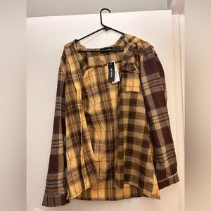 Mens flannel with hood